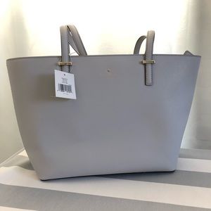 Zip top tote greystone color brand Kate spadeNY